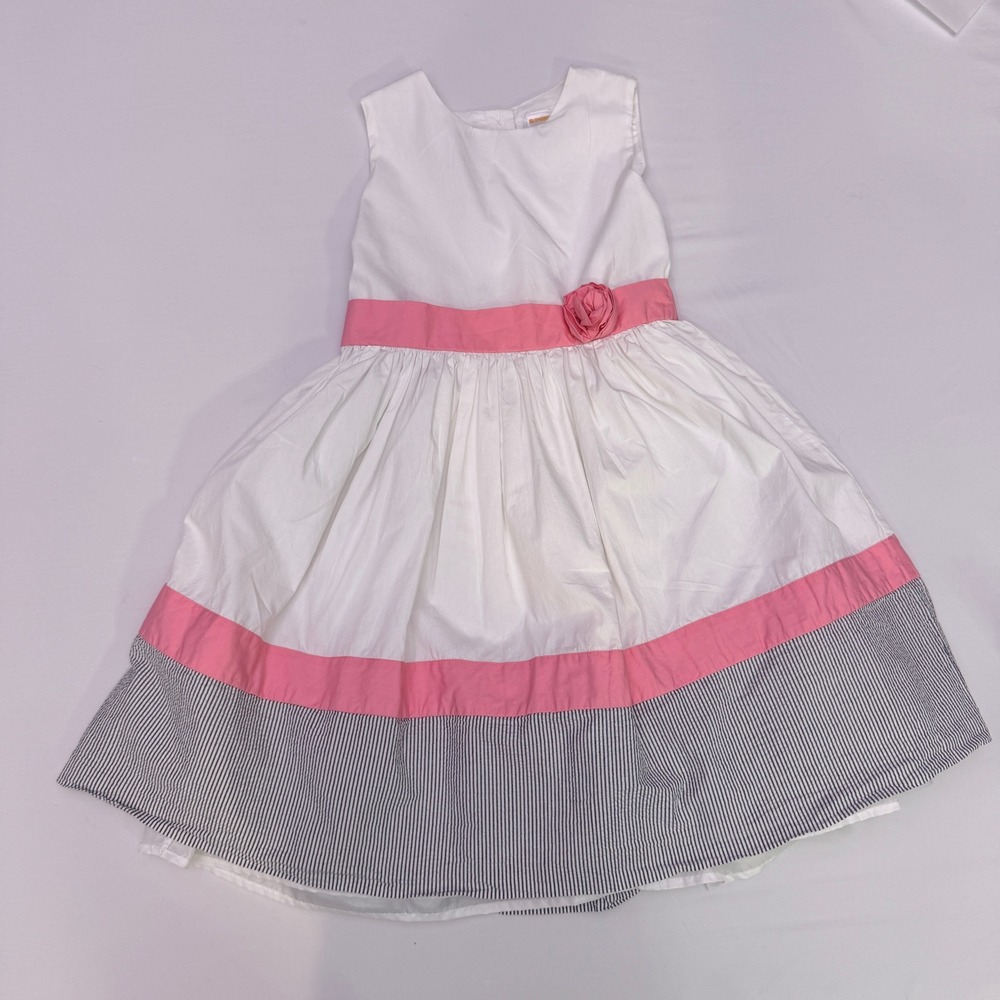 Girls White Dress  with accents